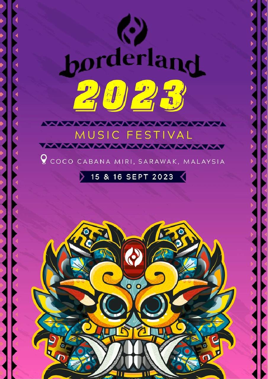 Neon Borneo Music Festival Vertical Poster